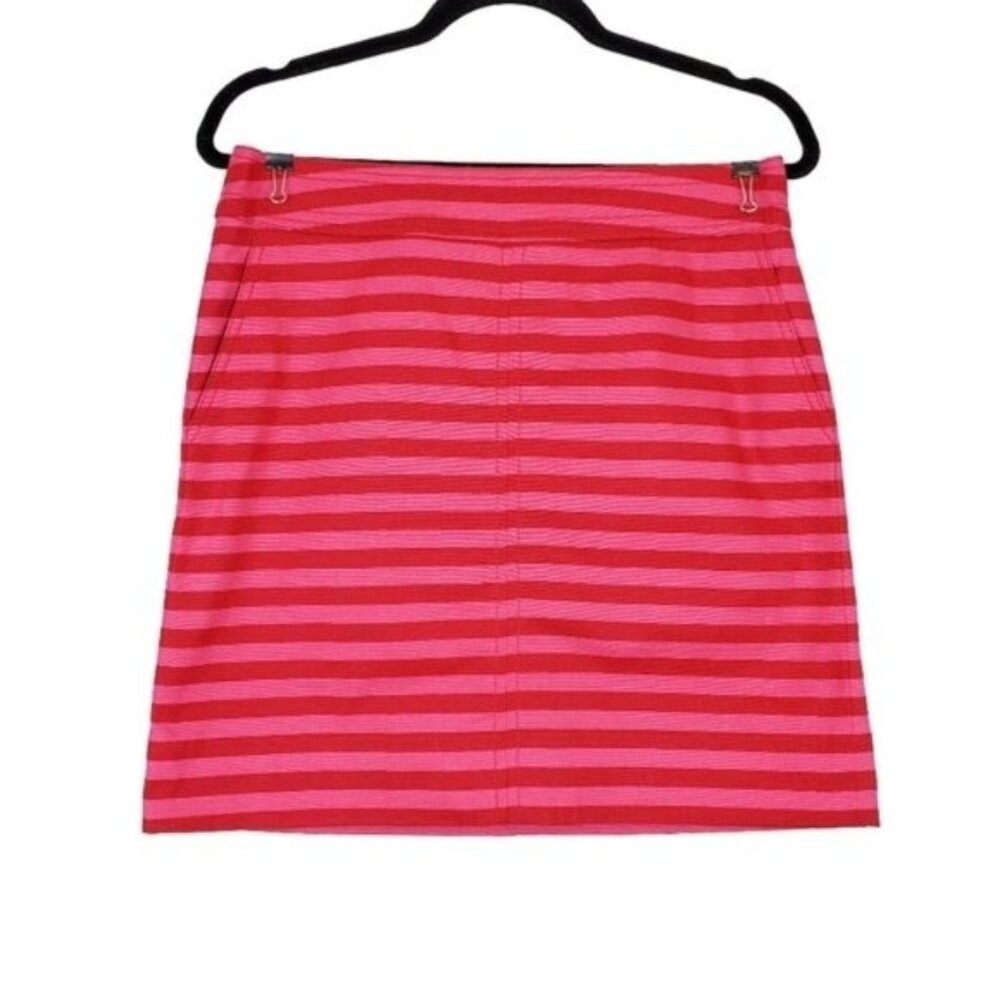 Talbots Womens Red Pink Striped Pencil Skirt 6P